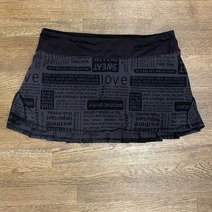 Lululemon Tennis Skirt Love Manifesto Rare Print